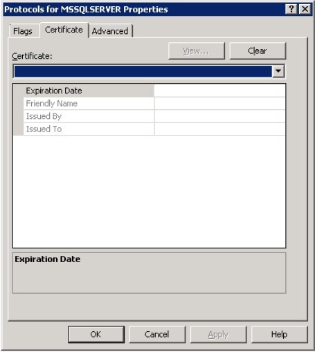 Screenshot of the Certificate tab that shows which certificate is used.