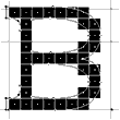 Screenshot showing capital B at 10 points. Top and bottom bowls are horizontally aligned.