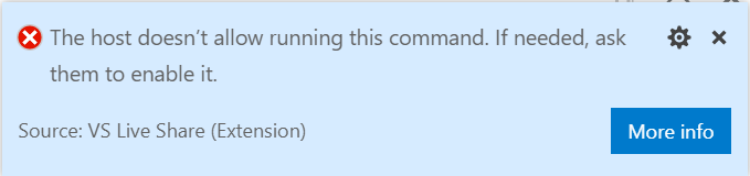 VS Code: Hostitel nepovoluje spuštění tohoto příkazu.