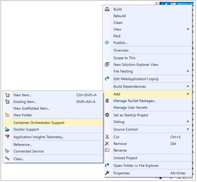 Přidání podpory nástroje Container Orchestrator