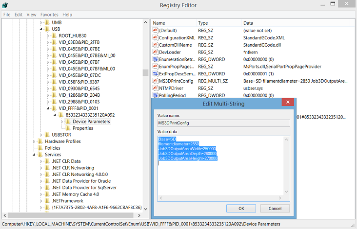 edit multi-string value in usb registry.