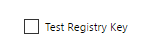 Screenshot showing the 'test registry key' checkbox.