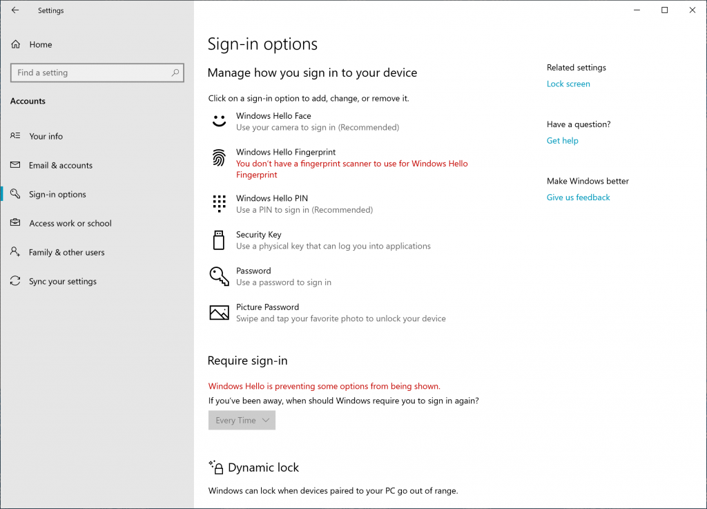 Set up a security key from Settings.