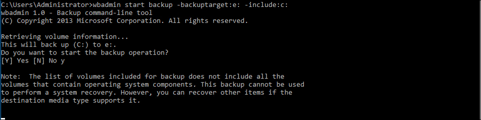 Install backup