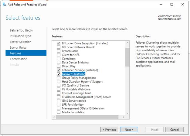 select clustering feature