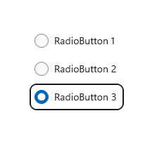 Example of focus and selection after keyboard navigation