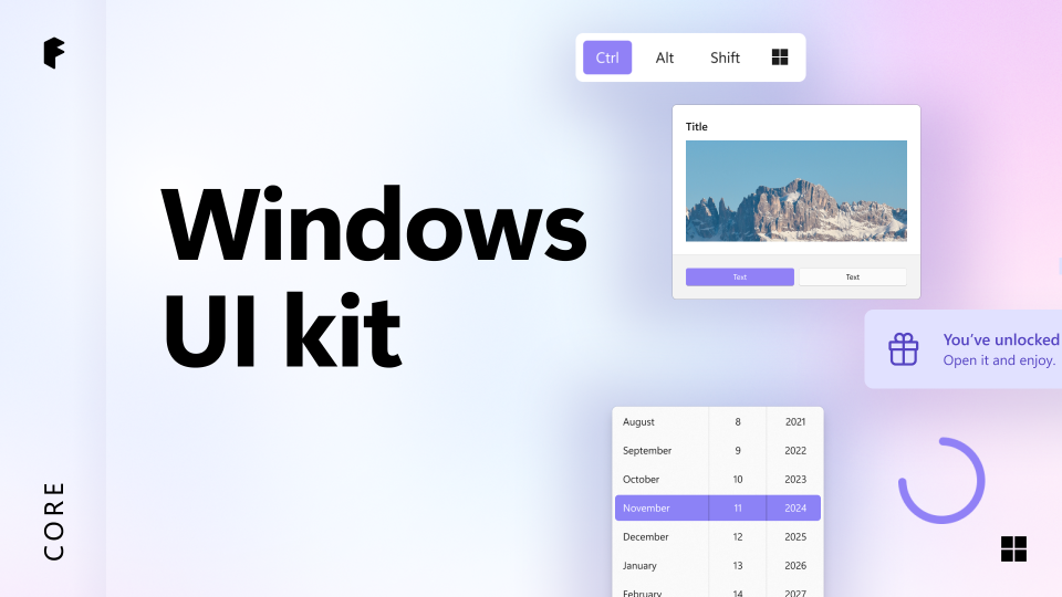 Titulní obrázek knihovny Figma sady Windows UI Kit