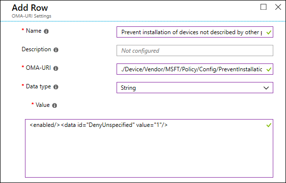 Custom profile prevent devices.