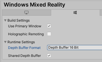 Nastavení hloubky modulu plug-in windows XR