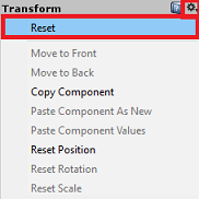 Resetujte transformaci hlavní kamery.