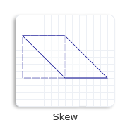 illustration of a square skewed 30 degrees counterclockwise from the y-axis