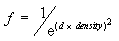 formula of fog-effect intensity based on square of distance