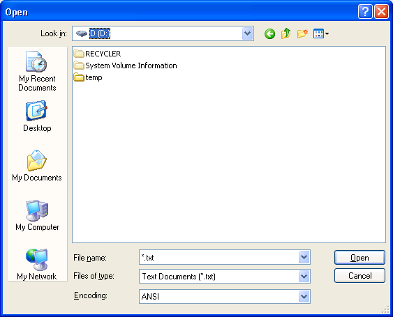 open file dialog box