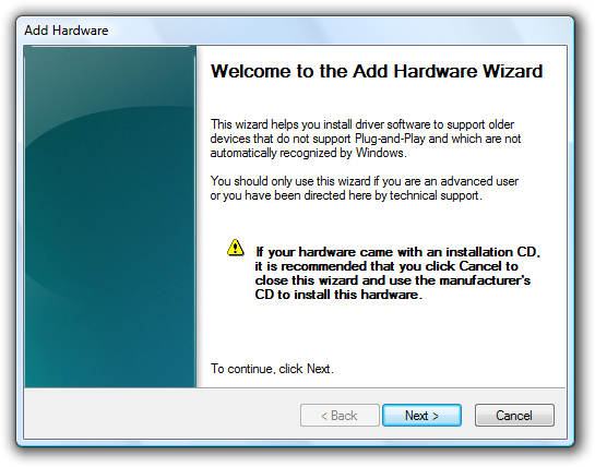 Screen shot of Use-installation-CD warning 