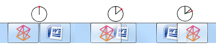 figure of taskbar buttons dragged to new position 