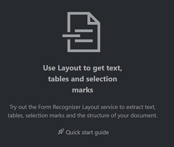 Screenshot of connection settings for the Document Intelligence layout process.