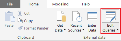 The External Data group in Home ribbon