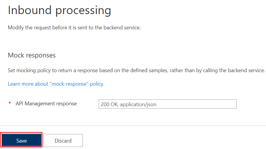 Set mocking response