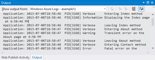 Verbose trace output