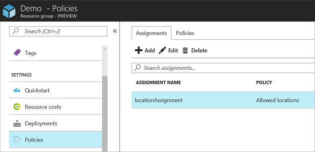 View policy assignment