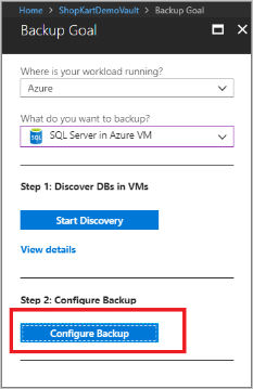 Select Configure Backup