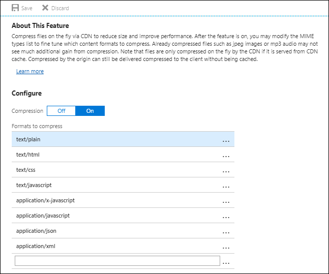 Screenshot shows turning on Compression.