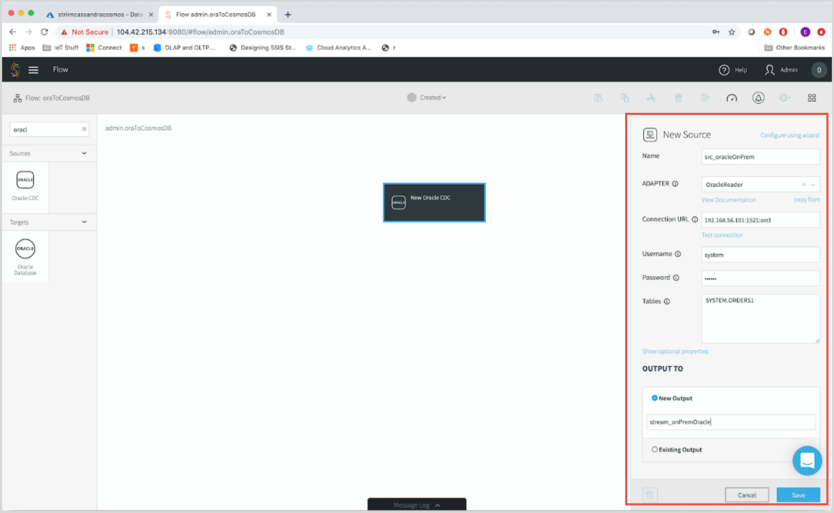 Configure source parameters