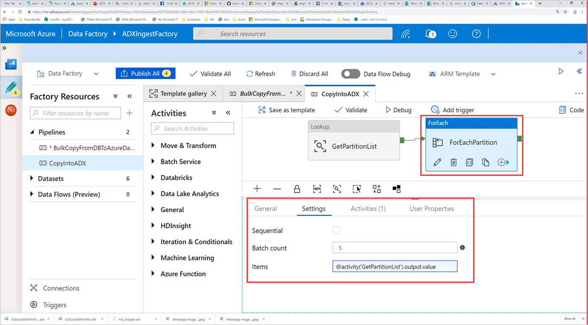 ForEachPartition settings.