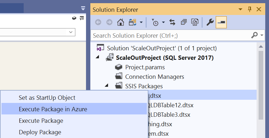 Execute package in Azure