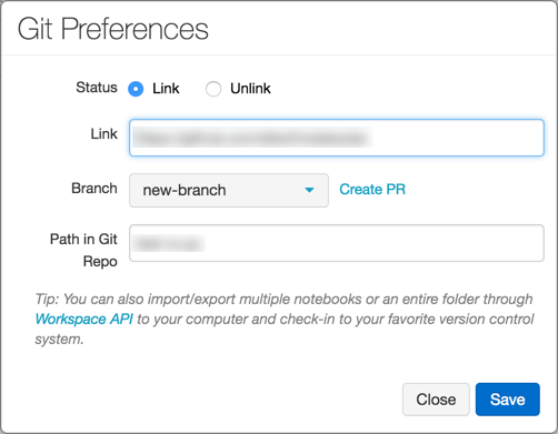 Git preferences - create pull request