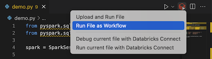 Run file as workflow from icon