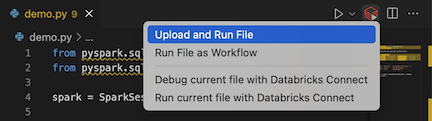 Upload and run file from from icon