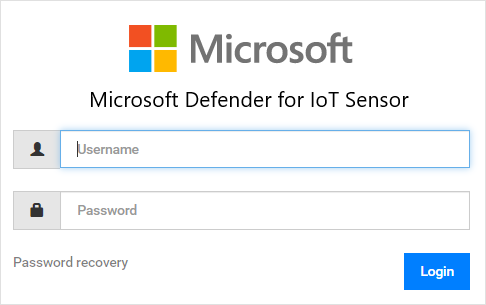 Screenshot that shows access to OT sensor console.