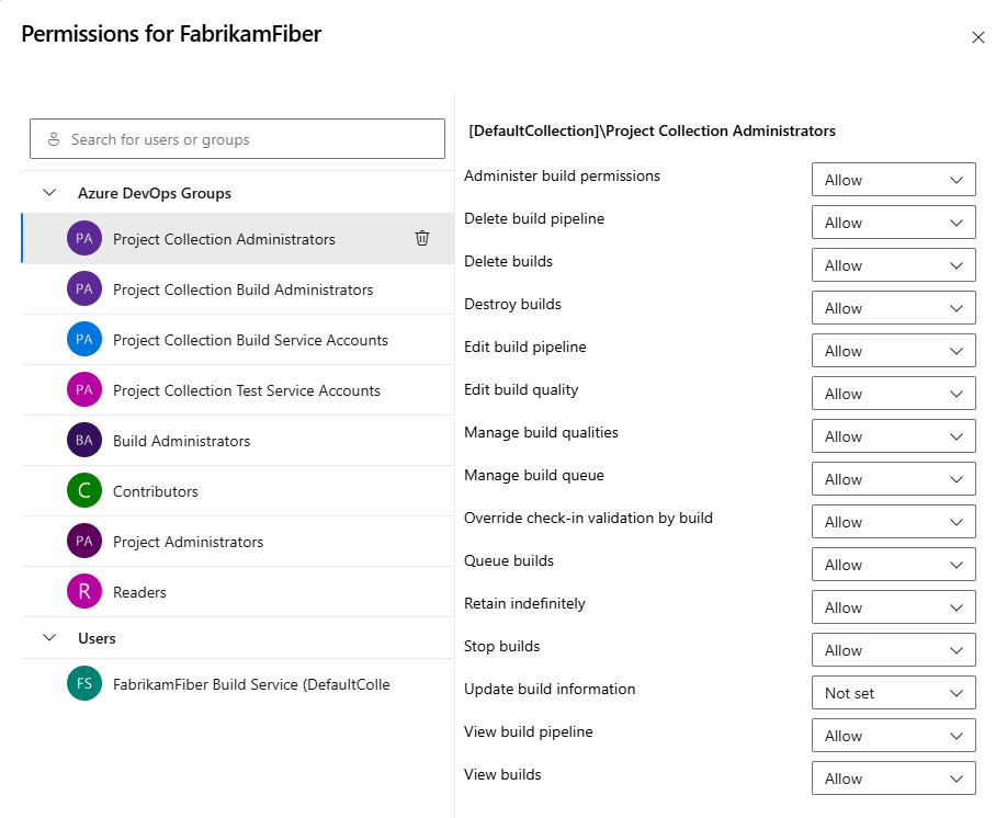 Screenshot of Pipeline object-level permissions dialog.