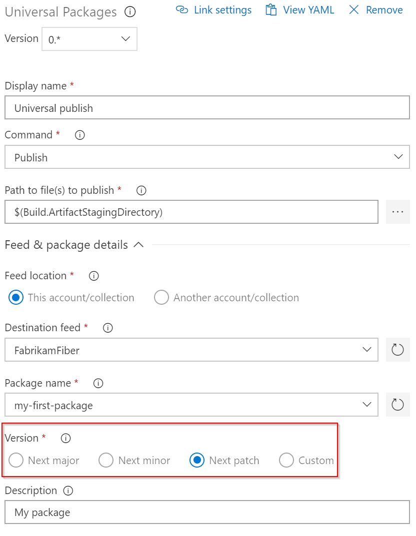 A screenshot showing how to use a versioning strategy in classic pipeline.