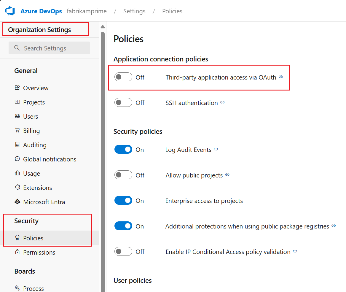 A screenshot showing how to enable third party access via OAuth.