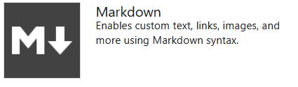 Screenshot shows Markdown widget.