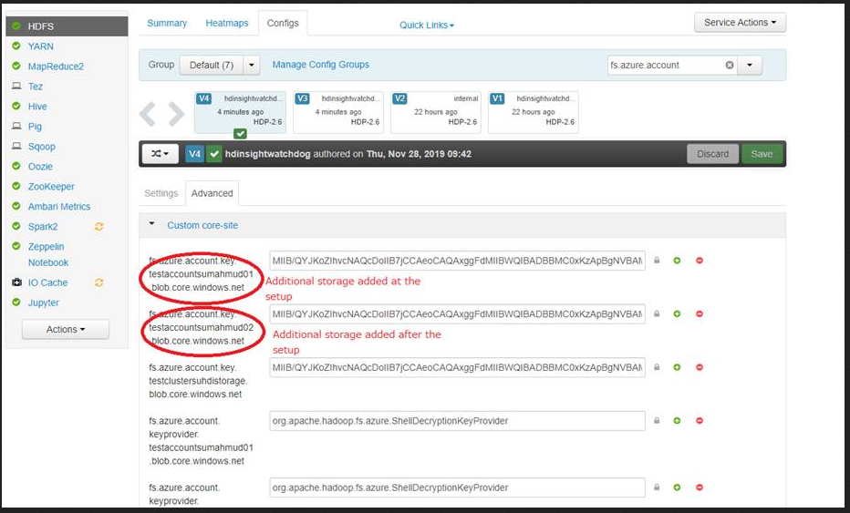 verification through Apache Ambari.