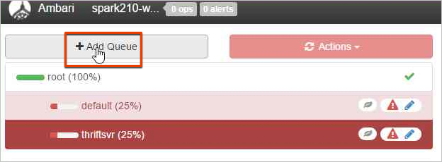 Apache Ambari YARN dashboard Add Queue.