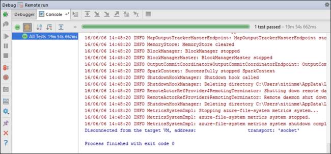 IntelliJ IDEA debugger console output.