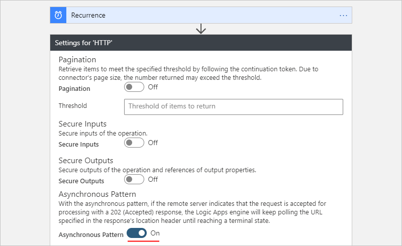 "Asynchronous Pattern" setting