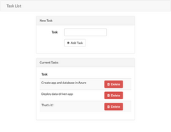 Screenshot of the Laravel app running in App Service.