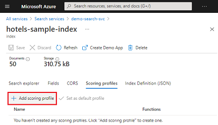 Add scoring profiles page