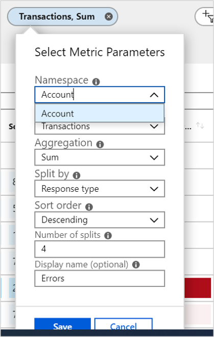 Select Metric Parameters"