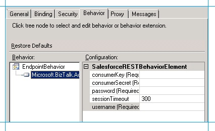 Behavior tab for WCF-WebHttp adapter