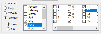 Run the recurrence schedule on specific dates within a month on BizTalk Server