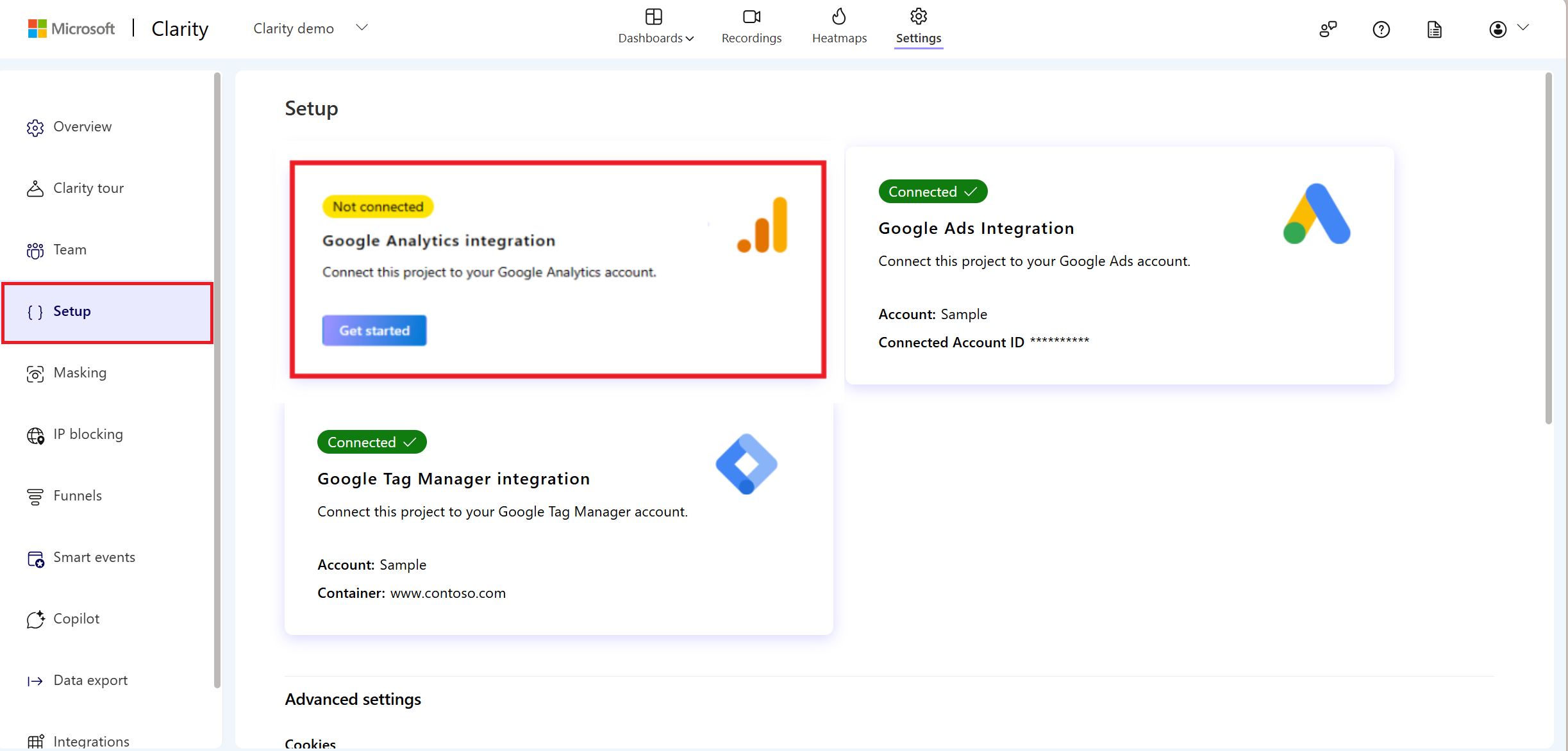 Getting started in Google Analytics.