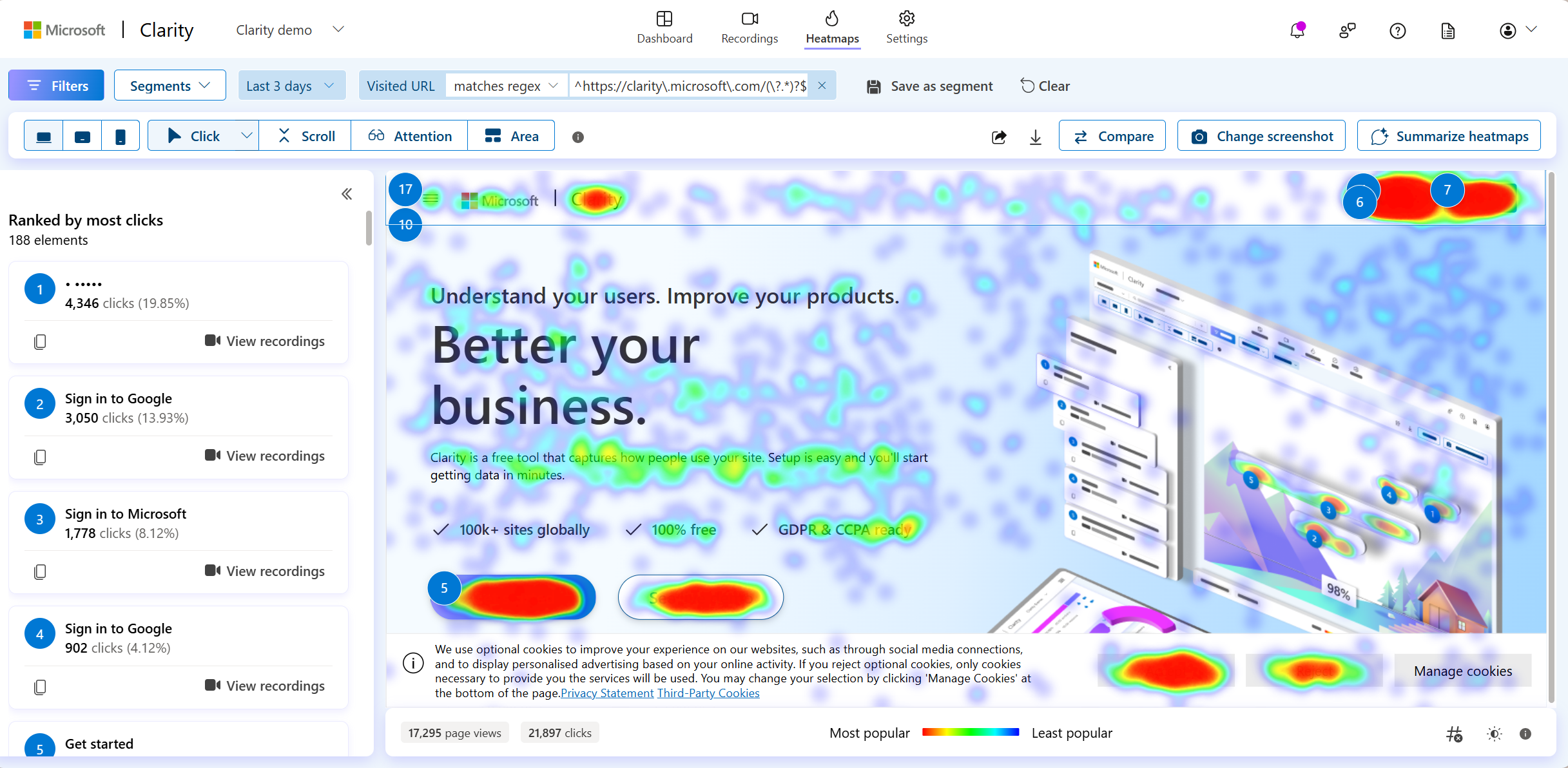 Select summarize heatmaps icon.