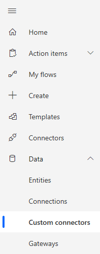 Select custom connector