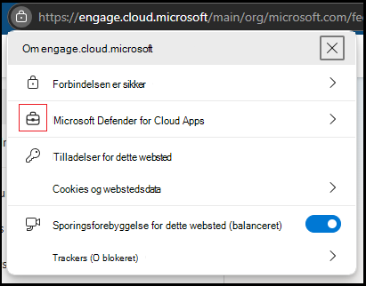 Skærmbillede af Microsoft Edge i browserens indikation.